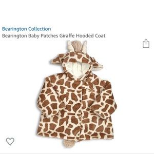Bearington baby collection fleece giraffe jacket lamby coat 12-24m